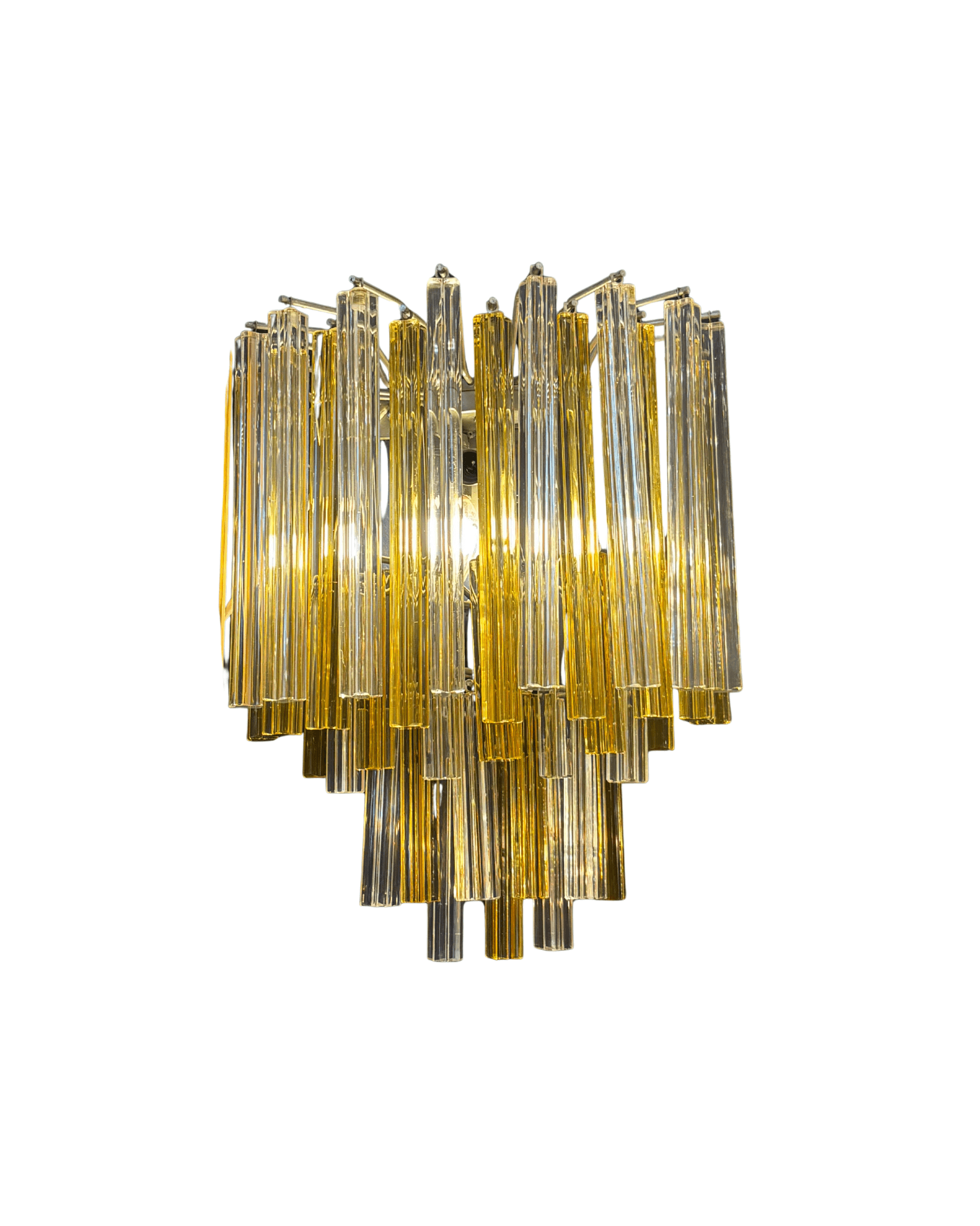 Murano-Style Amber & Clear Glass Tube Wall Light / Sconce