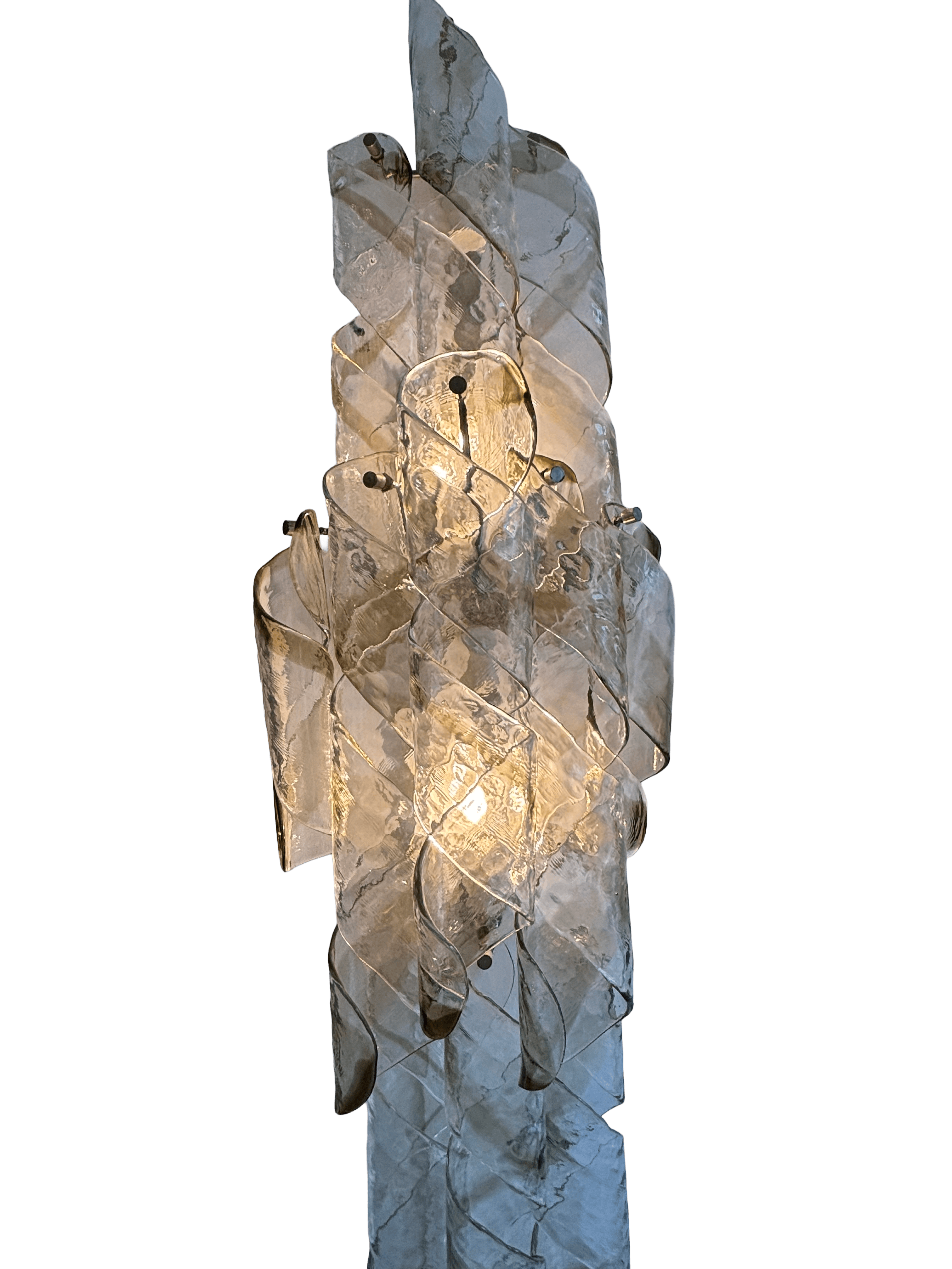 Vintage Murano-Style Curved Glass Sculptural Wall Light
