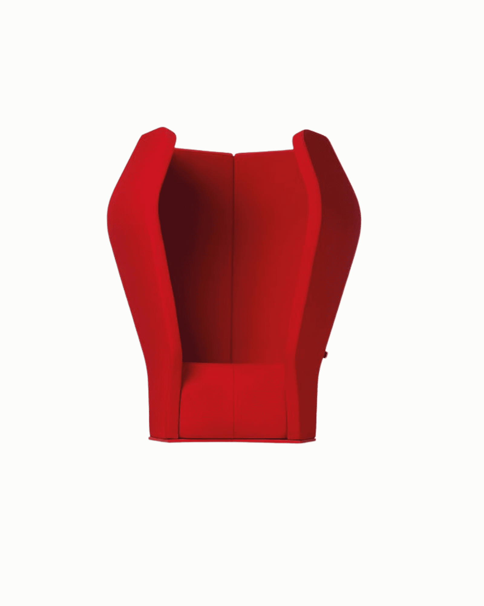 High-Back Sculptural Lounge Chair in Red Fabric (Beatnik)