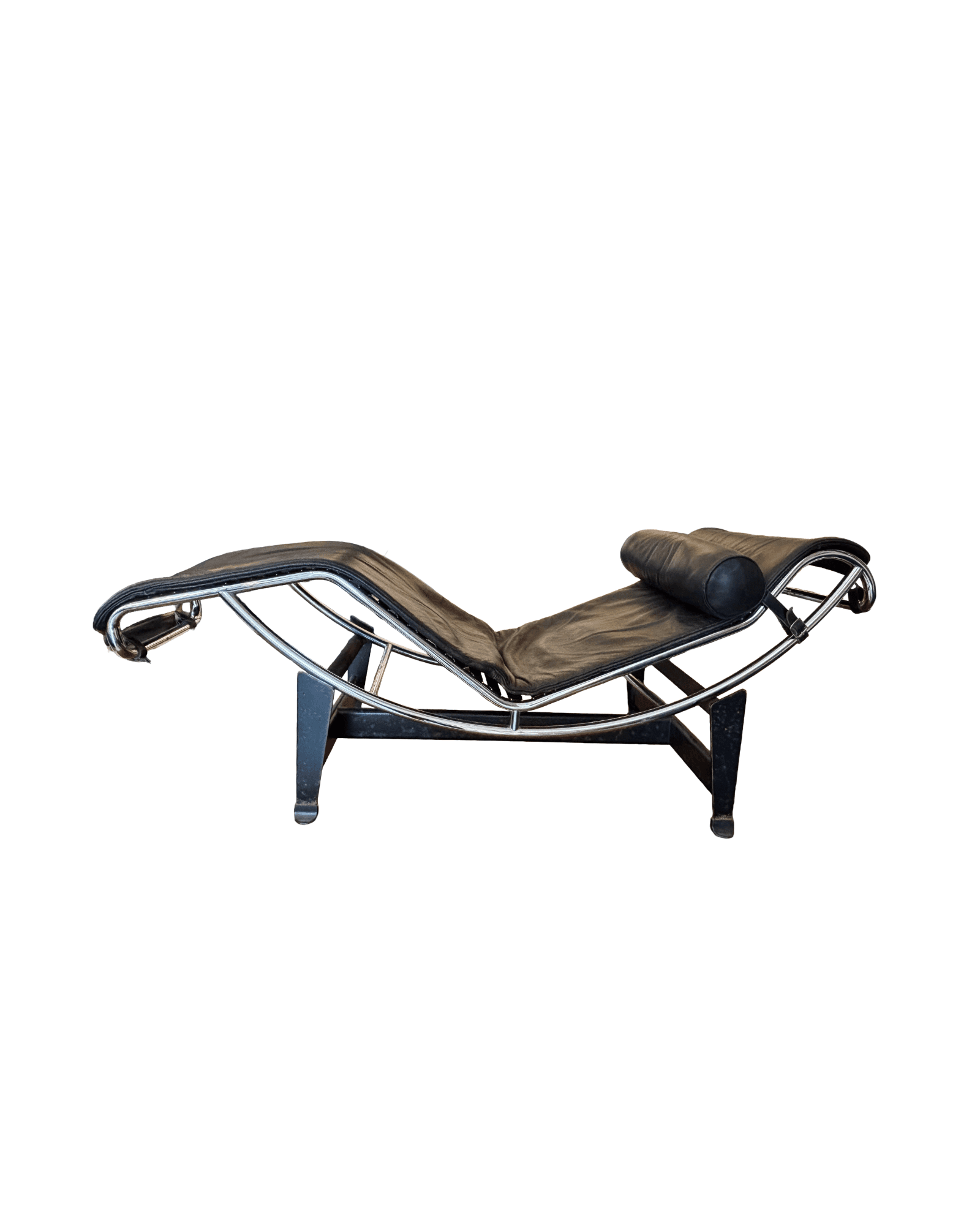 Cassina LC4 Chaise Longue by Le Corbusier, Black Leather