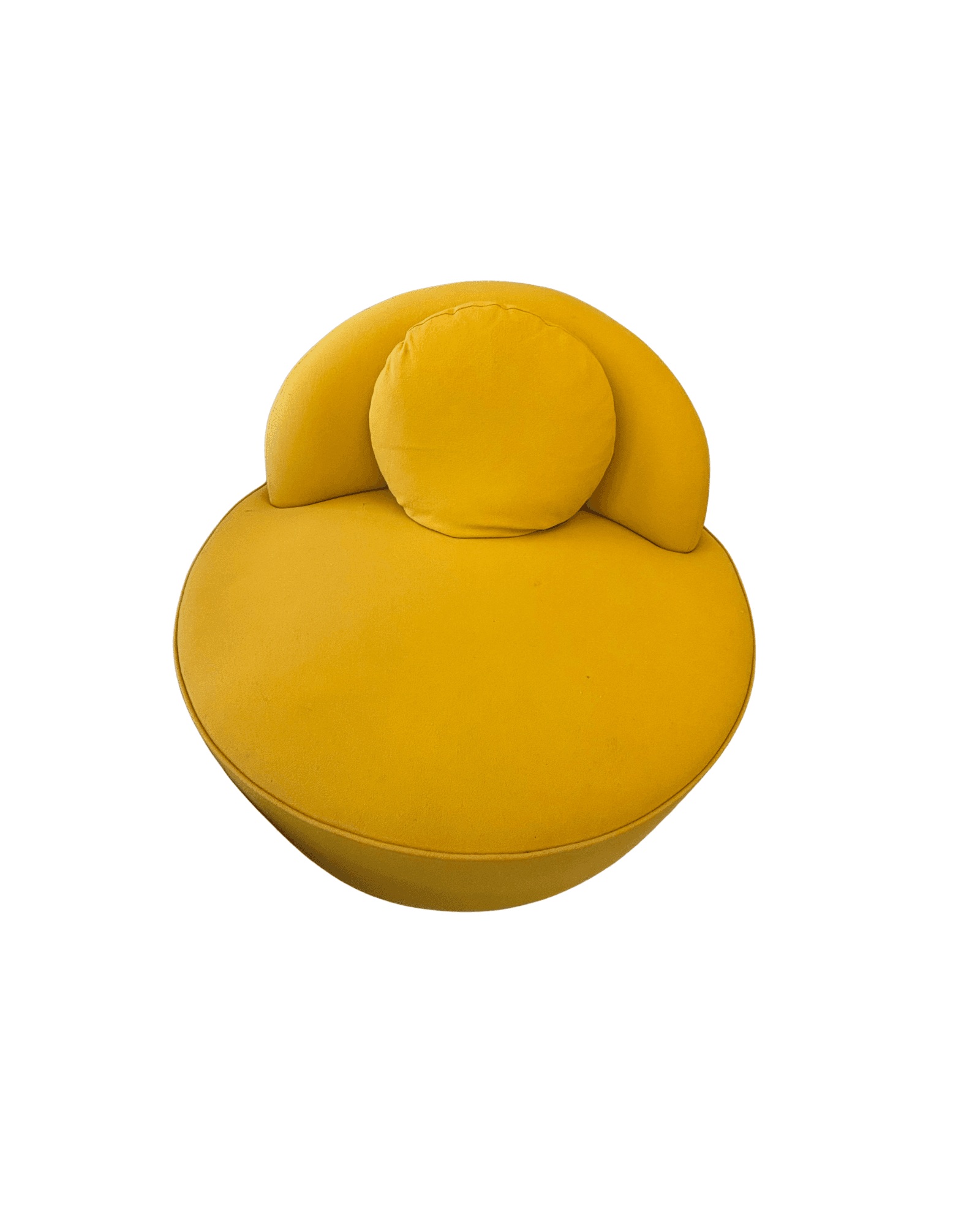 Roche Bobois Pair of Sculptural Lounge Chairs in Mustard Yellow