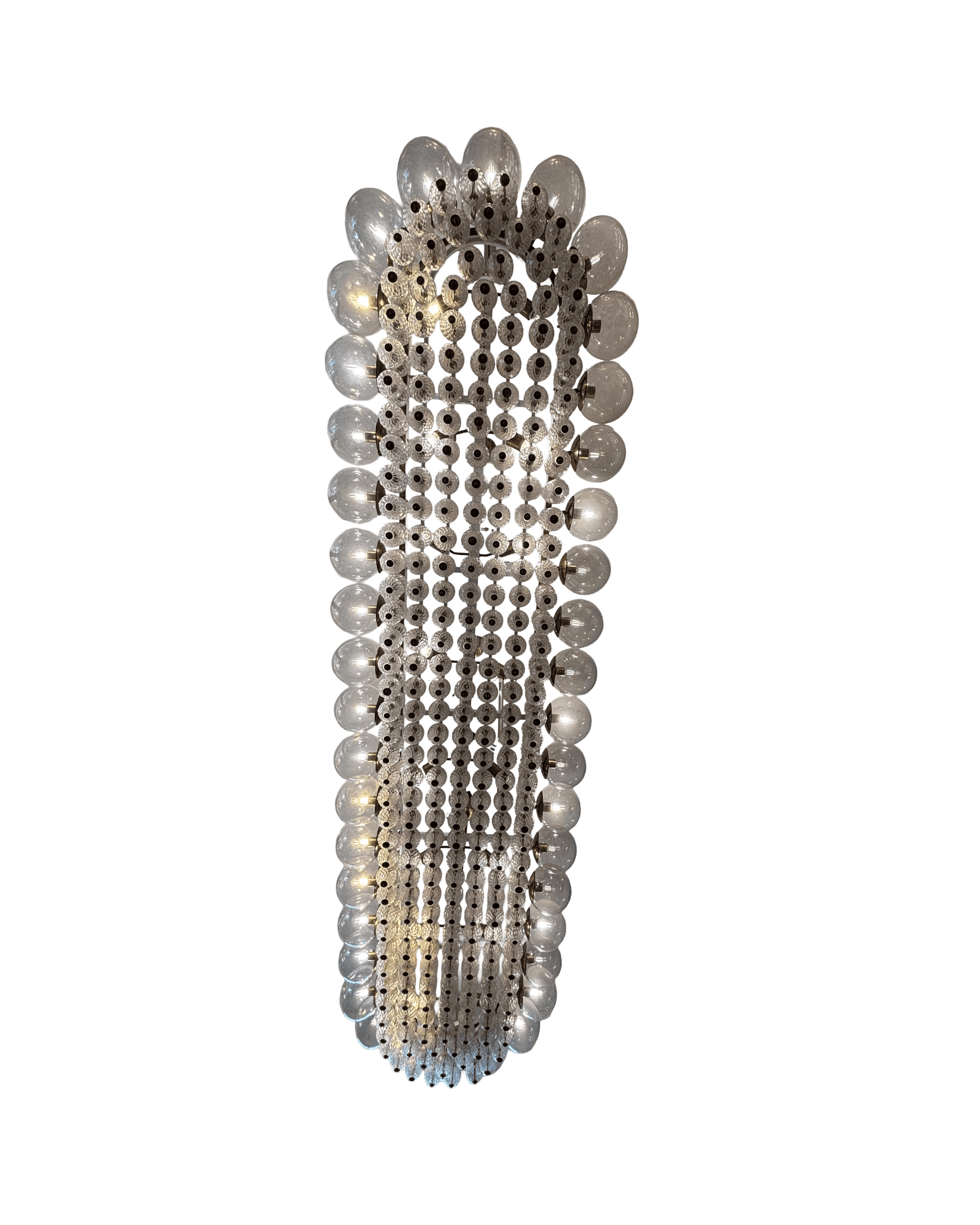 Vintage Italian Murano-Style Glass & Crystal Cascade Chandelier