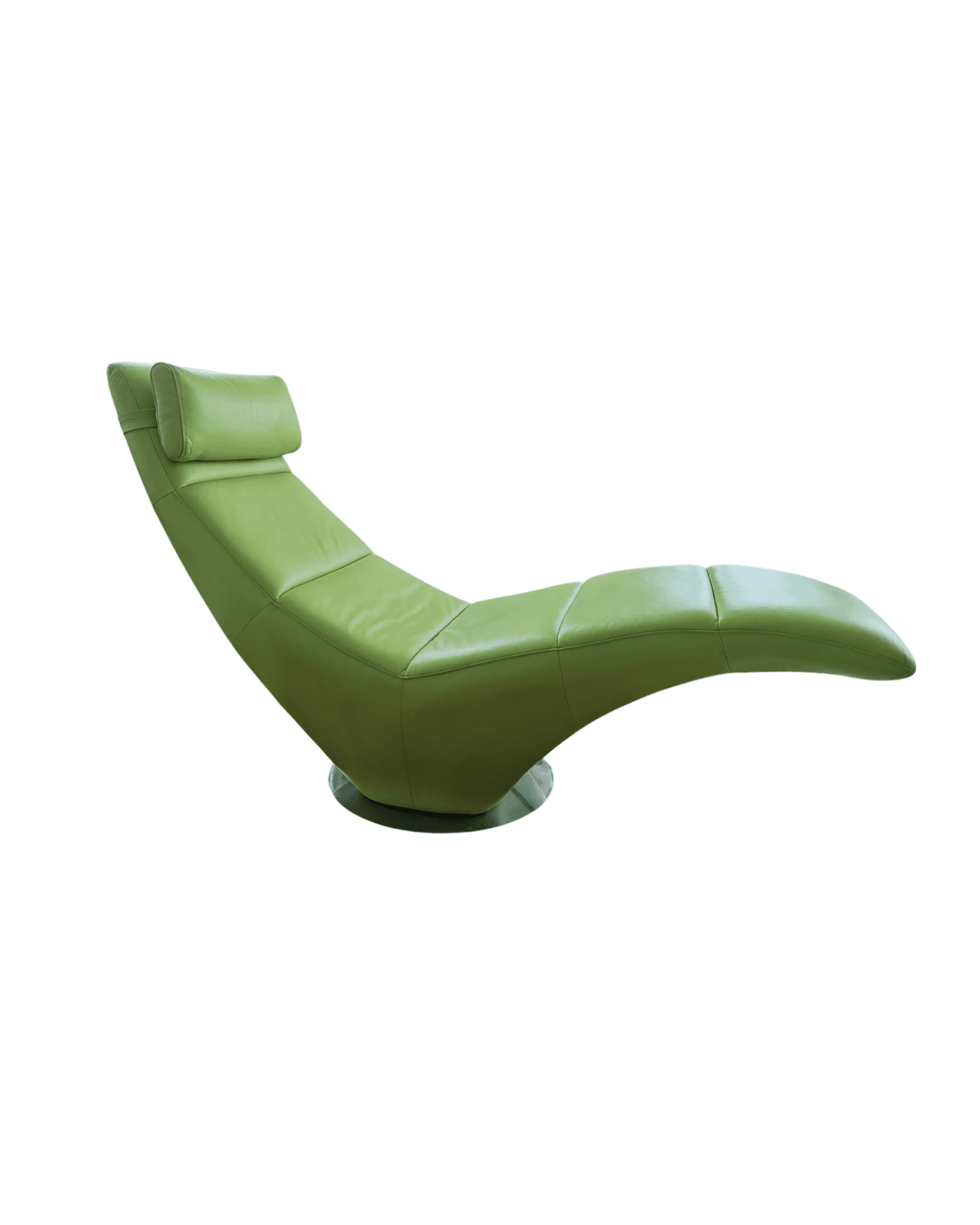 Lorenzo Green Leather Chaise Longue Lounge Chair