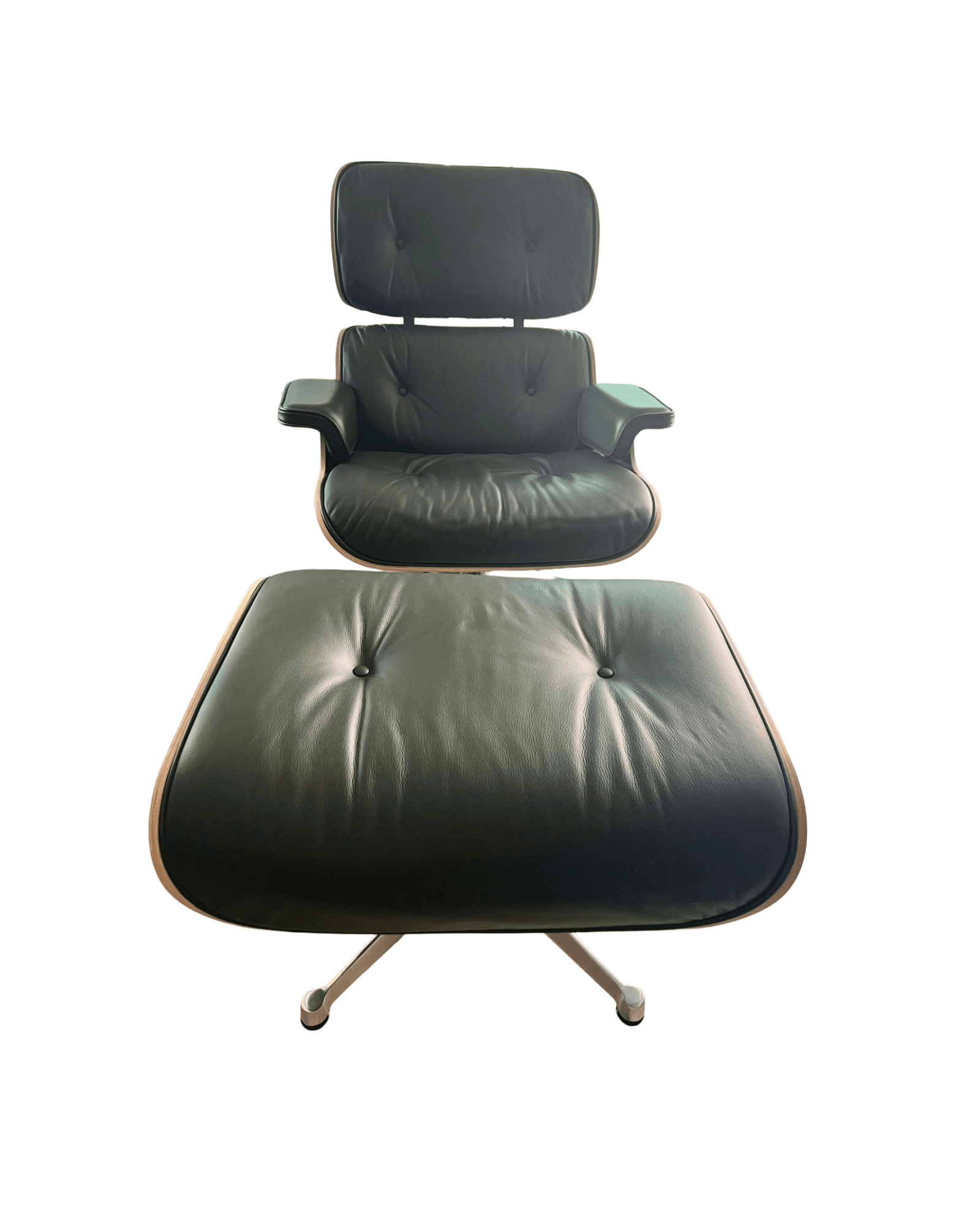 Eames Lounge Chair & Ottoman – Jade Olive Leather | Walnut | Vitra