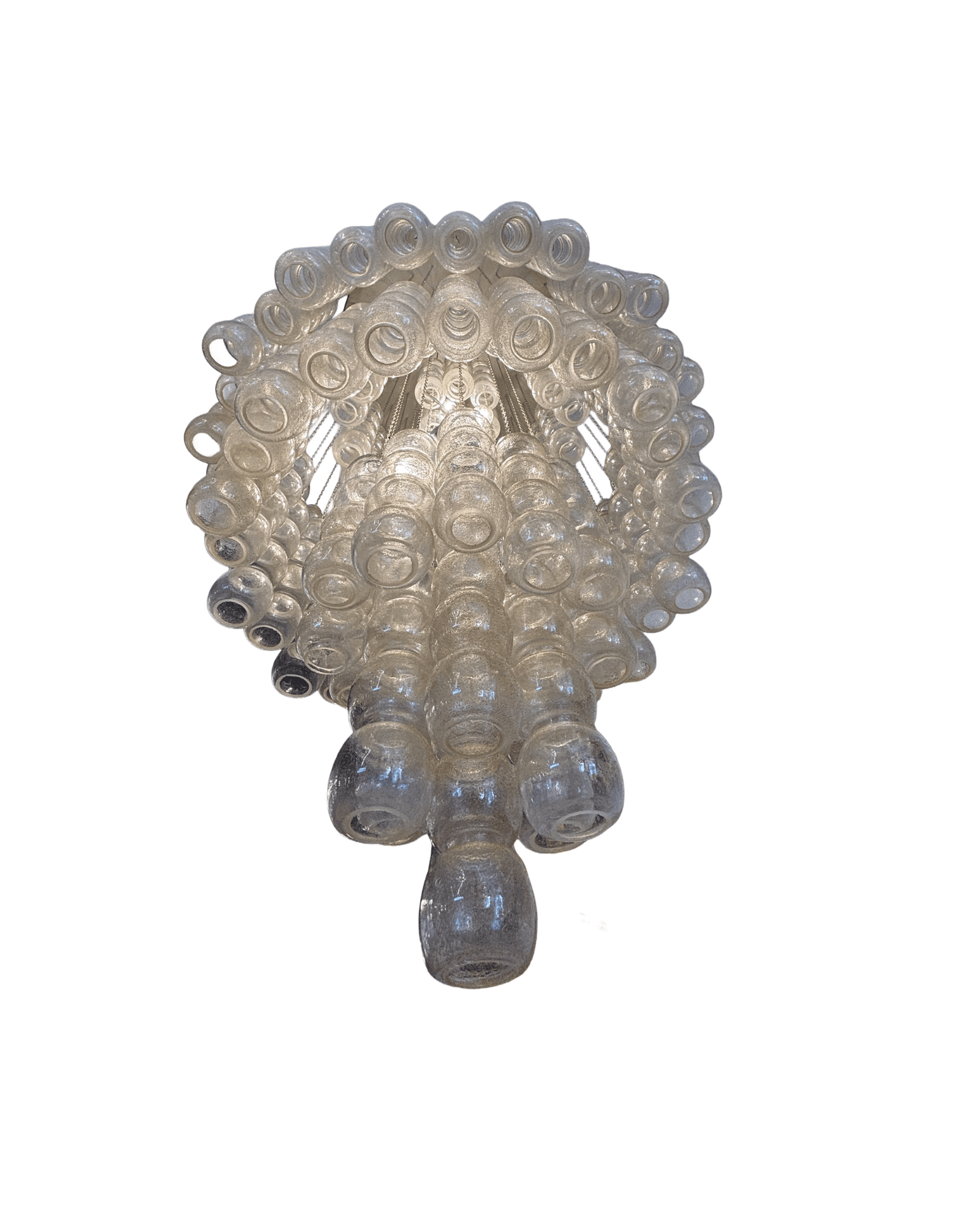 Vintage Murano Glass Cascade Chandelier with Textured Hand-Blown Globes